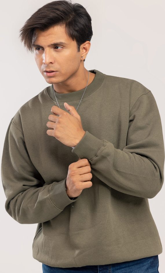 mens olive sweatshirt