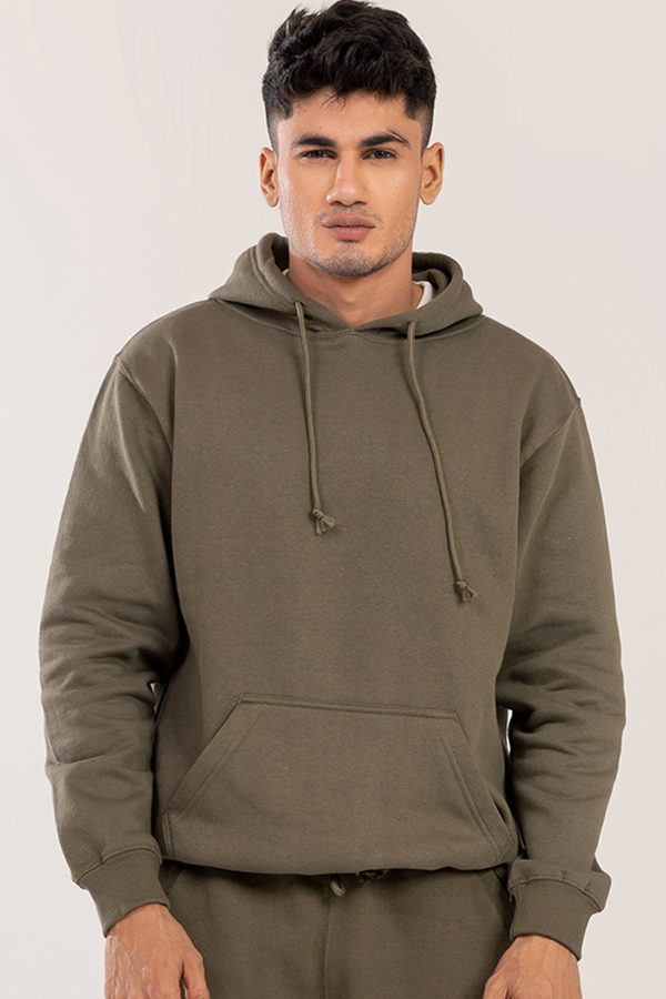 mens olive pullover hoodie