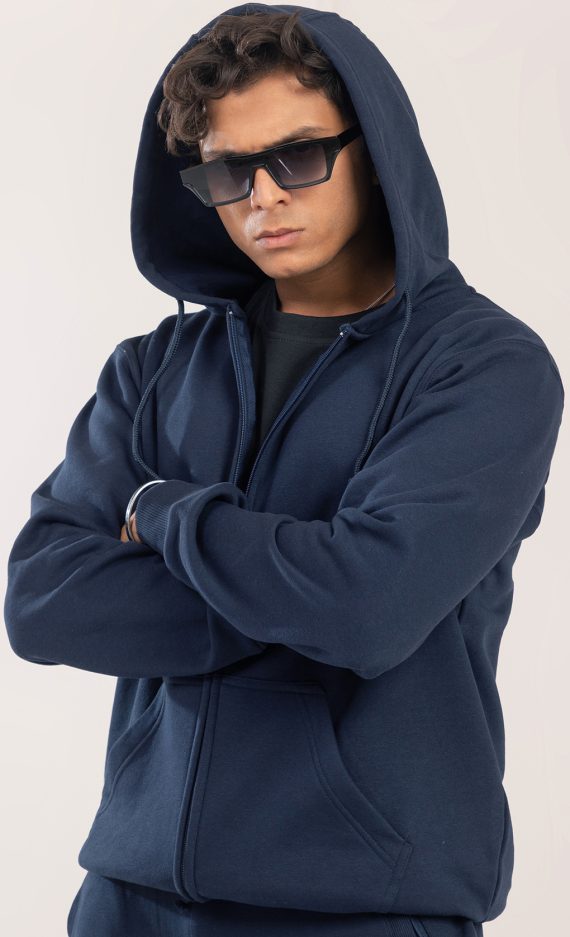 mens navy zipper hoodie